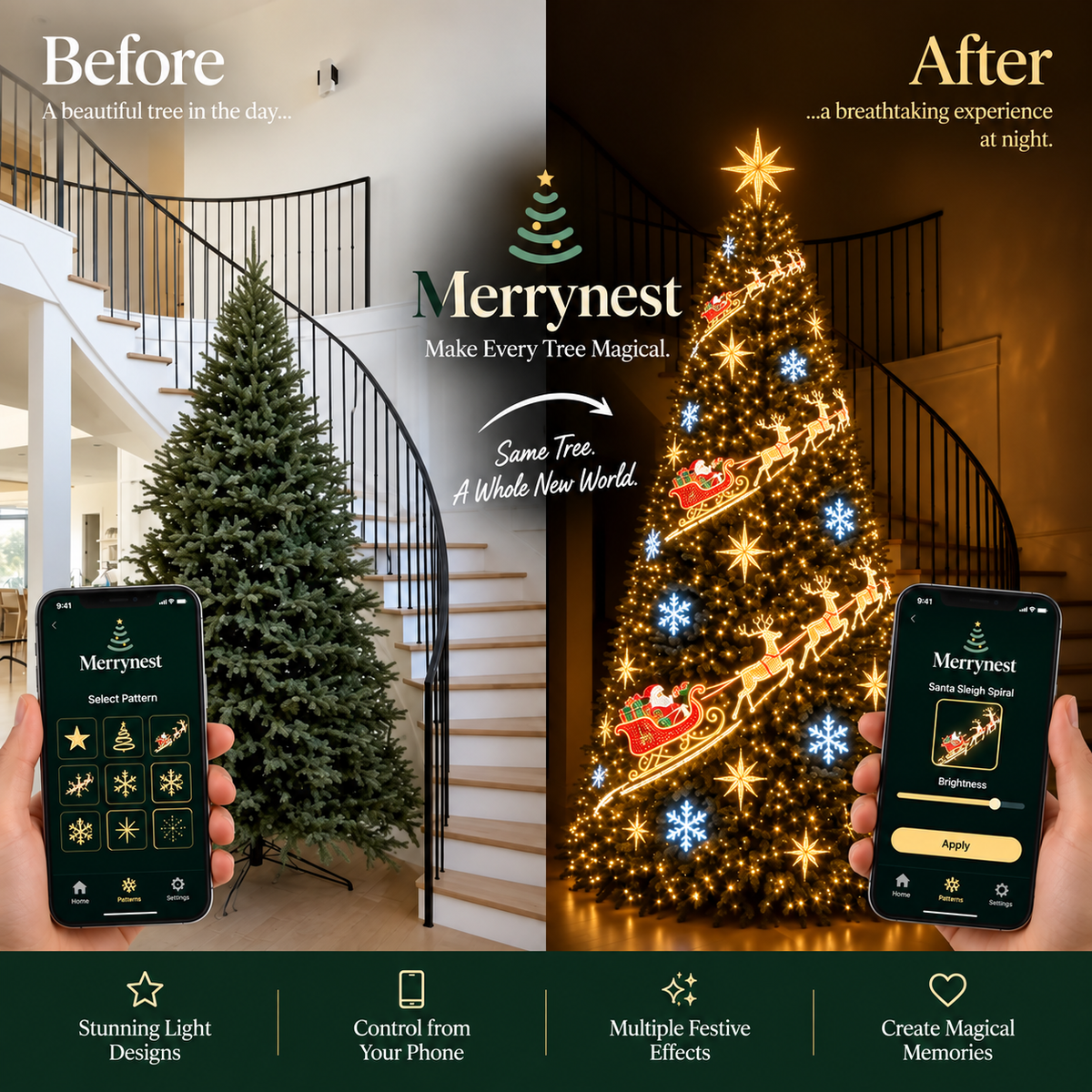Merrynest® Smart Animated Christmas Tree Lights